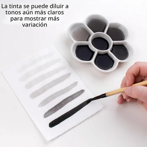 Vista 3 de Yasutomo Bokuju Tinta líquida – Tinta Sumi de 2 oz para caligrafía y obras de arte – Tinta de dibujo negra para uso con pinceles de tinta japoneses