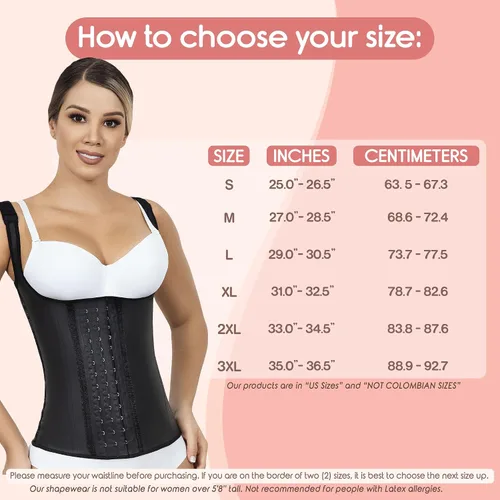 Vista 2 de LadySlim by NuvoFit Fajas Colombiana Chaleco de Látex Completo Chaleco Cincher Cintura Entrenador Faja Corsé Entrenamiento Corsé Shaper Cuerpo