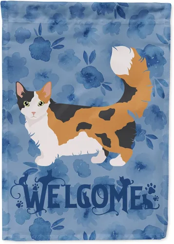 Vista 155 de Caroline's Treasures CK4813CHF - Bandera de bienvenida con gato abisinio azul, manga grande, para porche, para colgar en la pared, poliéster