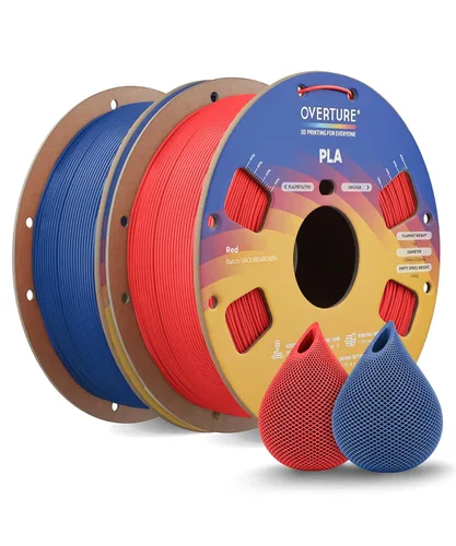 Vista 49 de OVERTURE Paquete de 10 filamentos PLA de 0.069 lbs (0.069 in), filamento de impresora 3D de herido ordenado, paquete de 10 bobinas de 2.2 libras