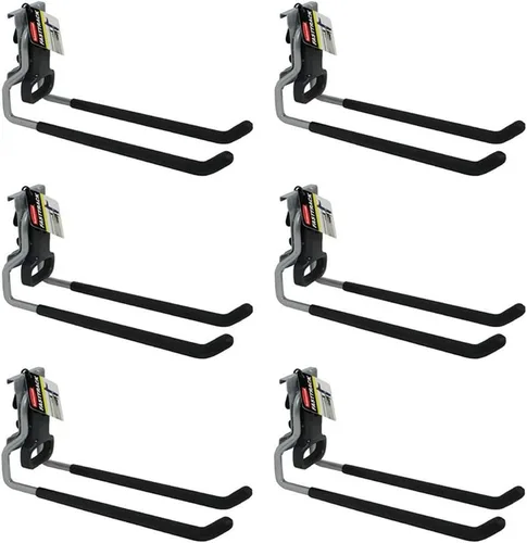 Vista 14 de Rubbermaid FastTrack Rail - Organizador de garaje con gancho multiusos de 50 libras de capacidad, níquel satinado, sistema de almacenamiento montado