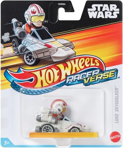 Vista 5 de Hot Wheels Racer Verse Luke Skywalker - Coche de juguete para niños a partir de 3 años Regalo para niños y coleccionistas, HKC07
