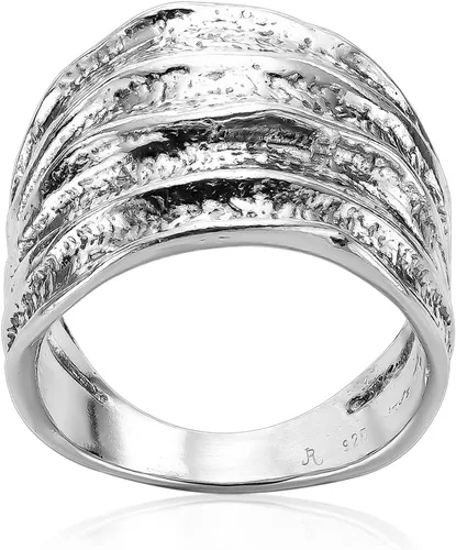 Vista 7 de JEAN RACHEL JEWELRY Anillo de plata de ley 925, diseño vintage con textura oxidada, hipoalergénico, sin níquel ni plomo, colección de diseñador