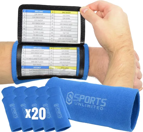 Vista 45 de Sports Unlimited Banda Instructora Triple para Adultos, Muñequeras de Fútbol para Jugadas, Muñequeras de Béisbol, Bandas de Brazo QB