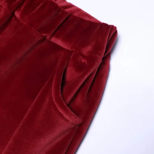 Vista 5 de MYGBCPJS Conjunto de sudadera de terciopelo para niña pequeña de 2 piezas Rosado