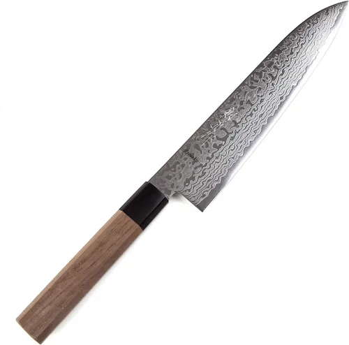 Vista 14 de Cuchillo japonés Damasco ZA18 mango de madera octogonal de magnolia de 69 capas, 6 pulgadas (5.906 in)