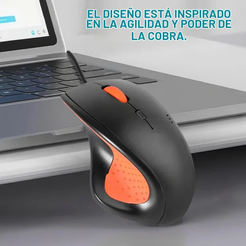 Vista 2 de ONE-UP Mouse de oficina con cable, diseño ergonómico, agarre de silicona antideslizante, 600/1000/1600 DPI ajustable, cable de 5 pies, compatible