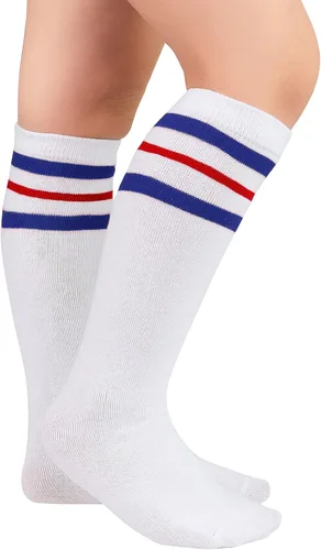 Vista 2 de Durio Calcetines de fútbol para niños, calcetines de fútbol de algodón suave para niños y niñas, calcetines de tubo deportivos hasta la rodilla