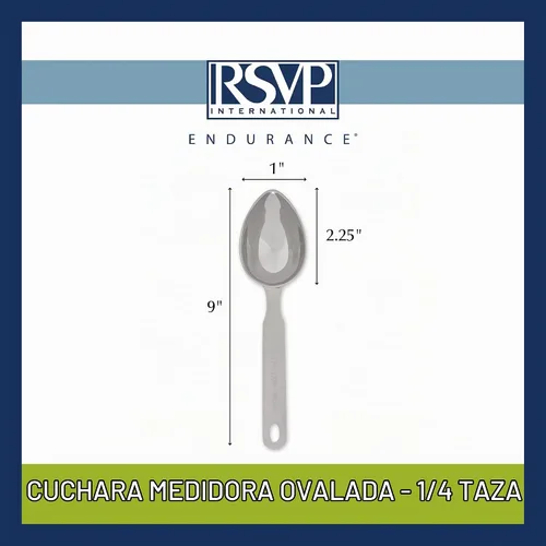 Vista 7 de RSVP International Endurance cuchara medidora ovalada, 1/4 taza, acero inoxidable