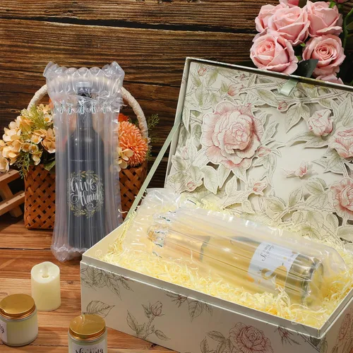 Vista 5 de Berlune 150 bolsas protectoras de viaje para botellas de vino, bolsas protectoras de burbujas inflables, embalaje de vino para viajes, columna llena