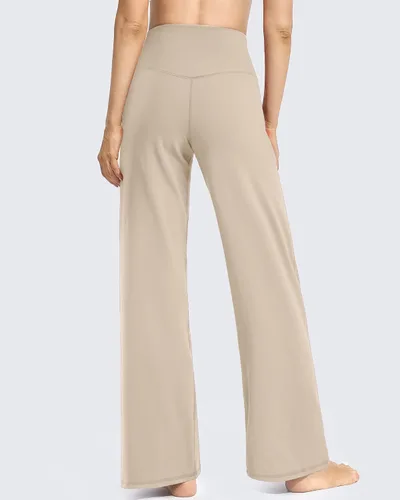 Vista 5 de Promover Pantalones de pierna ancha para mujer, pantalones de yoga con bolsillos, elásticos, sueltos, casuales, para descansar, chiquitaregularalta