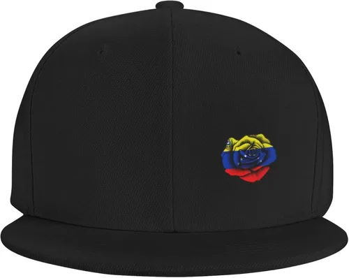 Vista 3 de Gorra de béisbol con diseño de banderas de Venezuela y rosa para hombres y mujeres, ajustable, gorra de camionero vintage, lavada, regalo negro