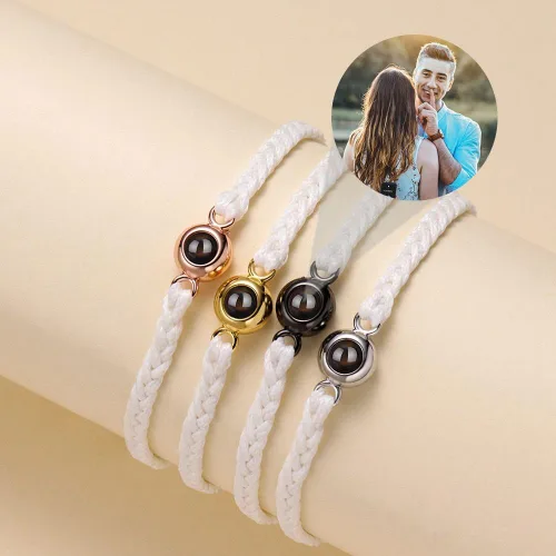 Vista 5 de Pulseras personalizadas con imagen en el interior Pulseras de proyección personalizadas con fotos, foto personalizada, aniversario conmemorativo