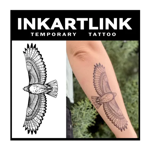 Vista 9 de INKARTLINK Tattoo Tech, 2 hojas de tatuaje semipermanente mediano, tatuajes temporales de diseño artístico para adultos, dura 1-2 semanas