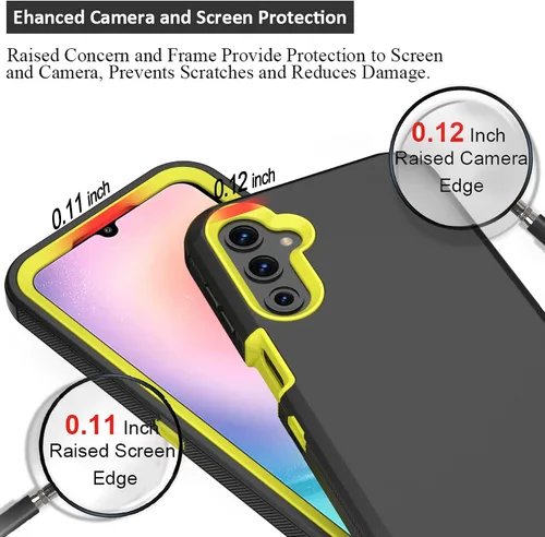 Vista 3 de Funda resistente para Samsung Galaxy A24 4G, con clip para cinturón y soporte, resistente, a prueba de golpes, funda protectora de cuerpo completo