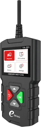 Vista 9 de YA-201 Escáner Obd2, lector de códigos de motor con todos los modos OBD2 después de 1996 para todos los coches OBDII/EOBD/KOBD/CAN, sensor O2