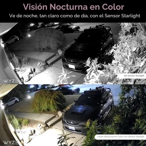 Vista 3 de WYZE Cam v3, Cámara de seguridad para el hogar 1080P HD WiFi con cable interior/exterior, monitor para mascotas/bebés, visión nocturna a