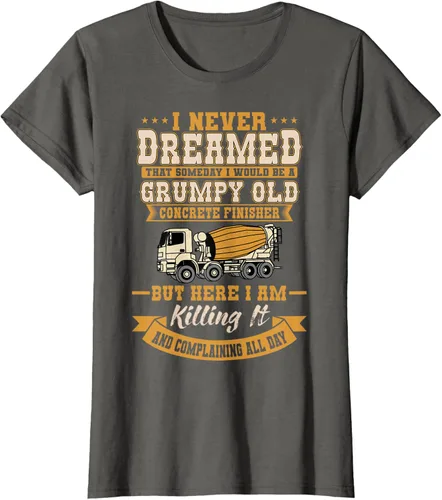 Vista 8 de Divertida camiseta de trabajador con acabado de hormigón antiguo, Negro, S