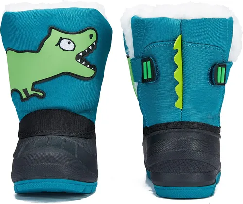 Vista 5 de MORENDL Botas de nieve para niños, impermeables, con forro de piel, cálidas, antideslizantes, para niños y niñas, para caminar al aire libre