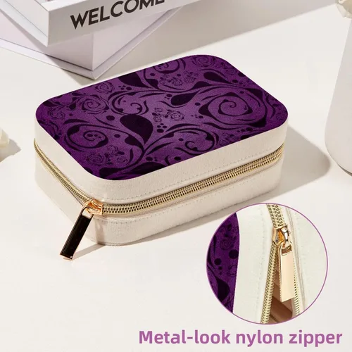 Vista 6 de Double Layer Portable Travel Mini Jewelry Case Display Storage Holder Boxes beautiful yellow floral flower roses