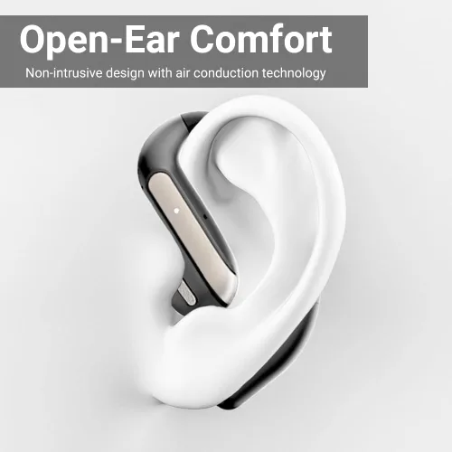 Vista 7 de Auriculares inalámbricos Bluetooth, auriculares con ganchos para los oídos V5.4, auriculares intraurales con conexión estable, graves profundos Negro
