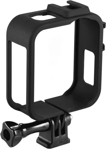 Vista 8 de Andoer Funda de cámara de acción para cámara de plástico con marco protector de carcasa de vlog con soportes dobles de zapata fría para cámara