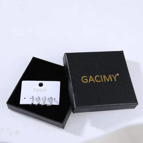 Vista 4 de Gacimy - Arracadas de mujer de oro de 14 quilates, aretes Huggie pequeños con broche para cartílago.