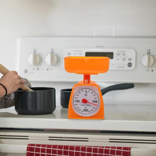 Vista 6 de Baluue Báscula de cocina analógica con pantalla de dial, báscula de cocina mecánica para pesaje de alimentos, parte de pesaje para hornear