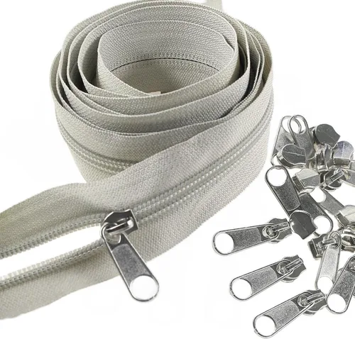 Vista 25 de Leekayer The Yards - Cremalleras de nailon beige #3 para coser, 10 yardas con 25 deslizadores para manualidades, bolsas de costura a medida