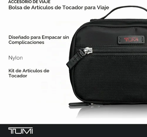 Vista 2 de TUMI - Bolsa de accesorios de equipaje - Neceser de viaje para hombre y mujer, Negro -, Bolsa de accesorios pequeña