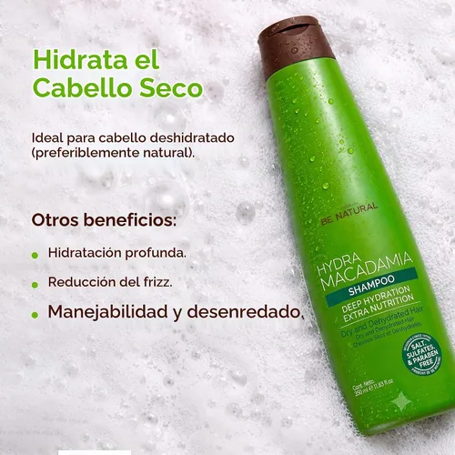 Vista 5 de PLACENTA LIFE BE NATURAL Hydra Macadamia Champú con extracto de macadamia – Champú hidratante profundo para secos y dañados (11.83 onzas)