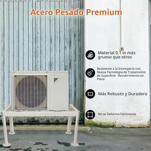 Vista 7 de WeCooper Mini Split Base de piso para 9000-24000 BTU, Soporte de condensador resistente, Soporte de AC Mini Split para sistema de bomba de calor