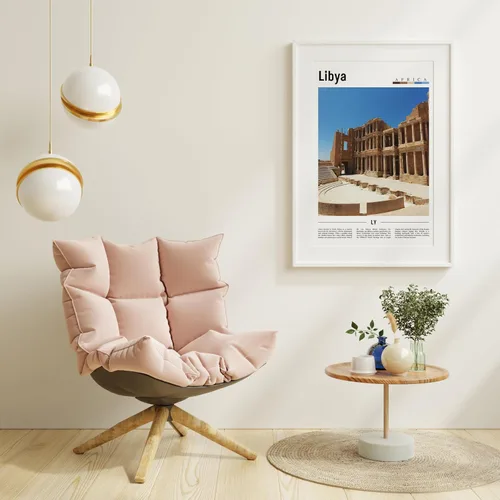 Vista 3 de Póster de Libia, impresión de Libia, arte de pared, impresión de viaje, destino de viaje, pintura al óleo, póster para colgar en la pared, 395
