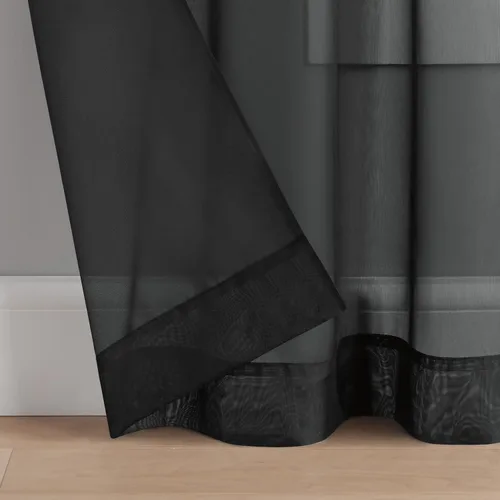 Vista 7 de Eclipse Livia - Cortina transparente con bolsillo para barra, 59 x 63 pulgadas, color negro