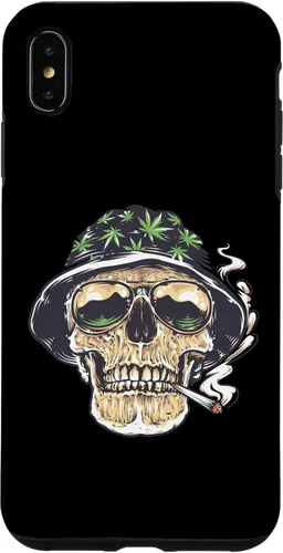 Vista 11 de Funda para iPhone 16 Marihuana Smoking Skull Camo Island Chilling Weed Stoner 420