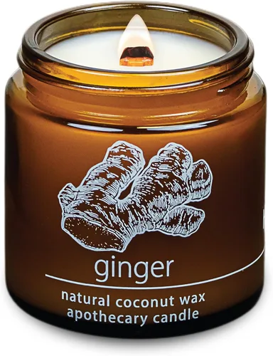 Vista 50 de Vela de mecha de madera agrietada Hemlock Park hecha a mano con cera de coco natural (grande de 16 oz, ámbar) Coconut Apricot Wax Crackling Wood