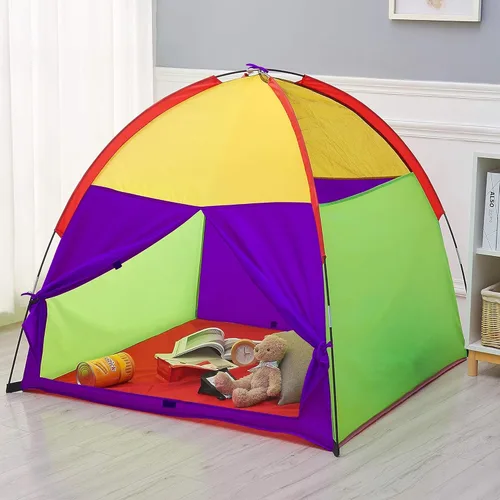 Vista 6 de ATDAWN Tienda de Juegos para Niños, Tienda Desplegable para Niños, Área de Juego para Acampar, Casa de Juegos para Interiores y Exteriores