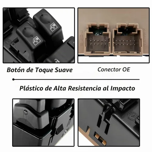 Vista 5 de Interruptor de ventana maestro 15883320, apto para Chevy GMC Cadillac 2003