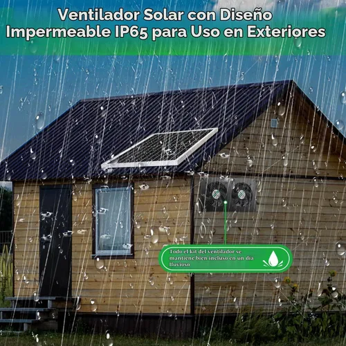 Vista 3 de blessny Kit de ventilador solar resistente a la intemperie 2 para entrada