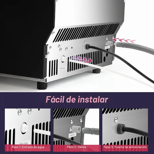 Vista 8 de ICYGLEE Máquina comercial para hacer hielo, máquina de hielo independiente Plateado