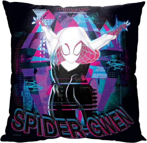 Vista 5 de Northwest Almohada Spider-Man, 18 x 18 pulgadas, explosión colorida