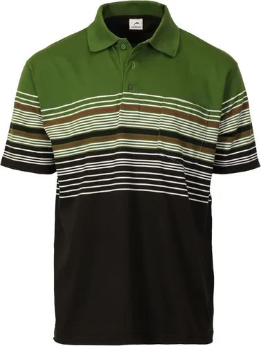 Vista 28 de Gioberti Polo de contraste de rayas dobles para hombre con bolsillo - tinte de hilo 9328b - Gris Con Logo Delfín