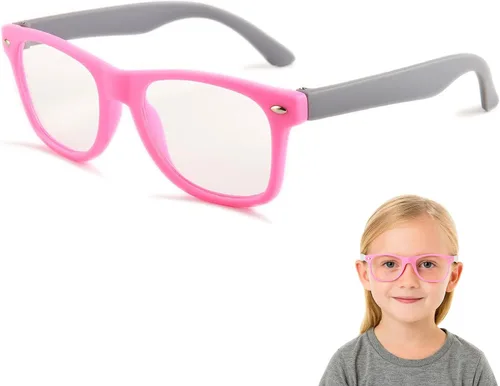 Vista 11 de Lentes rectangulares digitales con bloqueo de luz azul para niños y niñas de 5 a 12 años