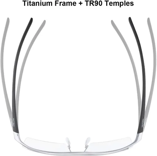 Vista 18 de Agstum Gafas de negocios sin montura de titanio puro, lentes transparentes