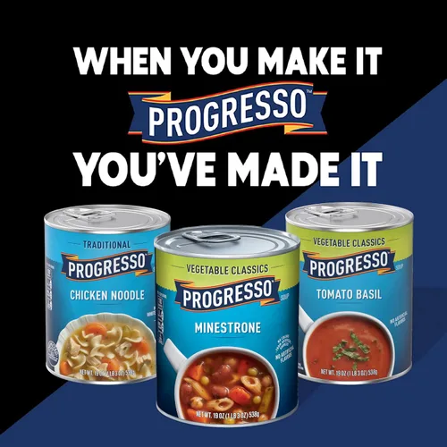 Vista 8 de Progresso Caldo de Maíz con Pollo, Sopa enlatada reducida en sodio, lata de 18.5 oz