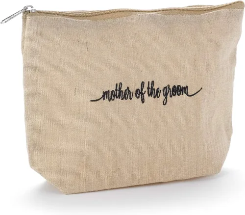 Vista 3 de Hortense B. Hewitt Accesorios de boda forrado yute natural bolsa de cosméticos, 10 x 7 pulgadas, suya
