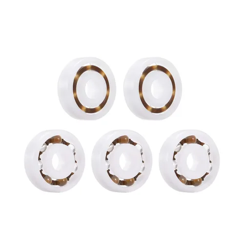 Vista 14 de uxcell 623 rodamientos de plástico 0.118x0.394x0.157 in bola de vidrio jaula de nylon 5pcs