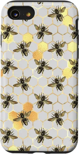 Vista 18 de iPhone 12 Pro Max Bumble Bee - Honeycomb Apicultor amarillo Abeja patrón caso