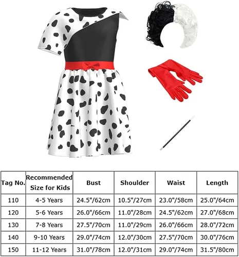 Vista 7 de IBTOM CASTLE Toddler Baby Girls Cosplay Costume Fancy Halloween Carnival Dress Up Gown + Wig + Gloves + The Pole 4PCS Outfit