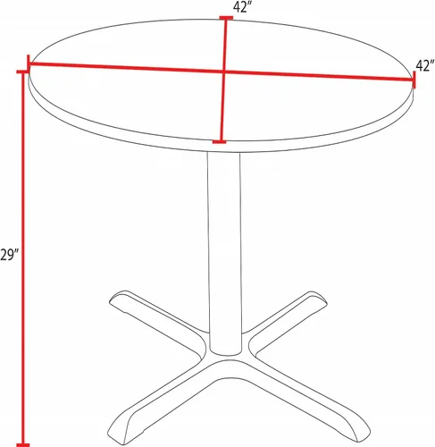 Vista 3 de Regency Cain - Mesa redonda para sala de descanso de 42 pulgadas con parte superior laminada duradera, superficie resistente a arañazos y manchas